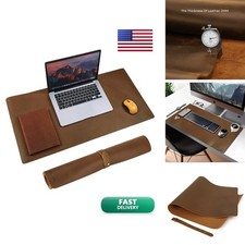 Polare Full Grain Leather Desk Pad 31.5 x 15.7 inch 2mm Thick Brown picture