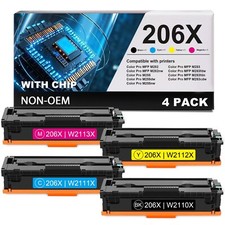 4PK 206X Toner With Chip for HP 206X W2110X Color Laserjet Pro MFP M283fdw M255 picture