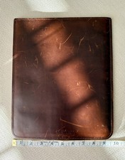 Mission Leather Brown Genuine Leather Laptop Tablet Sleeve Case Initial ABG $124 picture