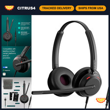 Dual-Sided USB-C & USB-A Wired Office Headset, Noise-Canceling Mic, In-Line Cont picture