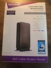 Netgear N300 340 Mbps 2.4 GHz WiFi Cable Modem Router C3000-100NAS picture