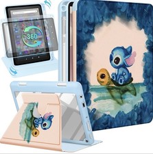 Amazon Kindle Fire HD8, 8 Plus, 12/10 Gen, 360 Rotating Folio Stand, Pencil Blue picture