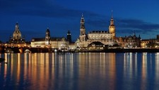 Landscape architecture old building lights evening city Custom Gaming Mat Desk picture