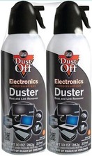 Dust Off Dust Disposable Pack Of 2 Compressed Gas Air Duster Cleaner 10 oz picture
