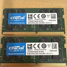 Lot of 2 - Crucial Micron 8GB (1x8GB) RAM DDR4 2400MHz CT8G4SFD824A picture