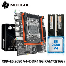 MOUGOL X99 Gaming Motherboard Kit Xeon E5-2680 V4 8GB DDR4 2133MHz ECC M.2 NVME picture