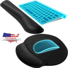 2Pc Premium Memory Foam Keyboard Wrist Support Bar and Mouse Wrist Rest Pads Set picture