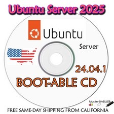 Ubuntu Server 24.04.1 Bootable Install/Recovery DVD - January 2025 Update picture