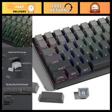 Custom PBT Keycaps Set - 136 Keys Gradient Gray, Double Shot, OEM Profile for 60 picture