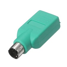 USB to PS/2 Adapter, Plastic USB A Female to PS/2 Male Converter, Green picture