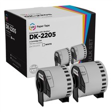 White Paper Tape for Brother DK-2205 (2.4 inch x 100 feet, White, 2-Pk) picture