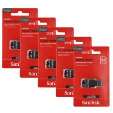5x SanDisk Cruzer Blade USB Flash Drive - 64GB (Red) picture