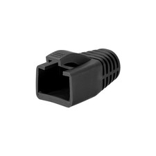 7mm Hole Dia Black RJ45 Boots Cover Anti Dust for Cable CAT6 CAT7 50Pcs picture