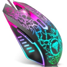 BENGOO Gaming Mouse Wired, Ergonomic Gamer Laptop PC Optical Computer black picture