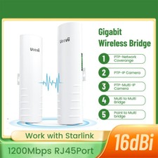 Pair ULNA Gigabit Wireless Bridge Point to Point 5.8G CPE Outdoor WiFi 3KM 1Gbps picture