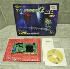 TESTED EVGA Geforce2 MX 400 Graphics Card AGP 32MB Win 98/SE/2000 Driver CD picture