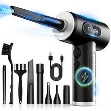 Cordless Electric Air Duster Rechargeable Compressed Air Blower Tool Black picture