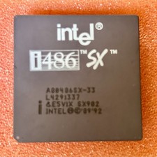 Intel i486 SX-33 A80486SX-33 SX902 Socket 3 Ceramic Gold Vintage (New Rare) picture