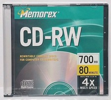 1 Memorex CD-RW Rewritable Disc in Case 700MB 80min 4X NEW Factory Sealed  picture