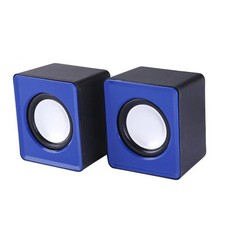 Desktop Mini Speaker USB Powered 2.0 Stereo Computer Laptop PC Blue Plastic picture