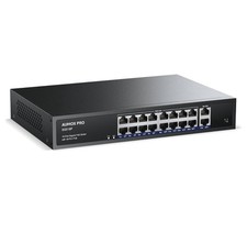 16 Port Gigabit PoE Switch,AUMOX PRO SG518P 18 Ethernet Unmanaged PoE picture