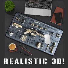 Rifle Gaming Desk Mat, 3D Gun Design Mouse Pad, Gamer Gift for FPS and Shooting picture