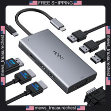 USB C Docking Station Dual HDMI 4K DisplayPort VGA for Laptops picture