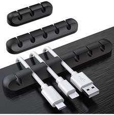 Cable Holder Clips 3 Pcs Silicone Self Adhesive Black Wire Management picture