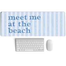 PaJiaNi Blue Ocean Beach XL Desk Mouse Pad Light Blue Coastal Decor 31.5x11.8in picture