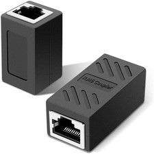 2Pcs RJ45 Coupler CAT6 Ethernet Cable Extension Adapter Female Network Connector picture