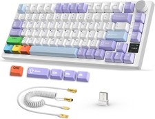 Attack Shark ajazz AK820 Pro 75% Mechanical Keyboard and Coiled Cable Hot Swa... picture
