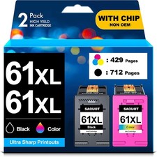 61-XL 61XL Ink Cartridges For HP Deskjet 2050 2510 2512 2514 3000 3050 3050A picture