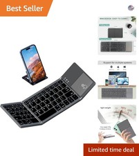Luxury Foldable Bluetooth Keyboard for Mac & Windows - Dark Gray Elegance picture