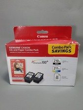 Canon 210XL Black 211XL Color & Photo Paper Set 2973B004 Genuine OEM Sealed picture