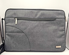 MOSISO Laptop Shoulder Bag 15.6 Inch Gray Padded Messenger Case Adjustable Strap picture