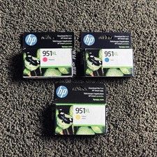 HP 951XL Ink Cartridges Cyan Magenta Yellow Genuine OEM Set Lot 3-Pack picture