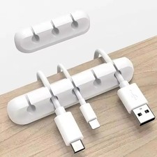 Silicone USB Cable Organizer Cable Winder Desktop Tidy Management Clips Cable picture