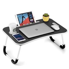 Foldable Laptop Table, Portable Lap Desk Bed Table Tray, Laptop Stand Black picture