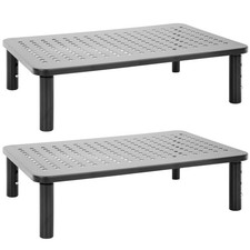 Mount-It Metal Monitor Riser 2-Pack | Height Adjustable Set of 2, Black picture