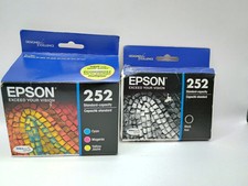 Epson 252 Ink Cartridges Black + Cyan Yellow Magenta, Sealed, Exp 2018 picture