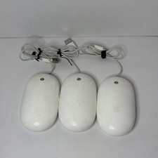 Lot of 3 Apple A1152 USB-Wired Mighty Mouse Fair Condition Untested picture