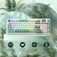 REDRAGON K719 PRO WIRELESS 95-KEY GASKET GAMING KEYBOARD, TFT -  JADE CLOUD picture