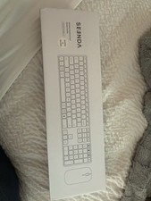 seenda Wireless Keyboard and Mouse, USB & Type C 2-in 1 Receiver  Full Size Whit picture
