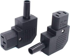 AC110-250V 10A Female IEC320 C13 Power Socket Adapter Connector Right Angle 2Pcs picture