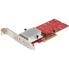 StarTech Dual M.2 PCIe SSD Adapter Card, x8 / x16 Dual NVMe or AHCI M.2 SSD to picture