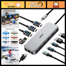 11-in-1 USB C Docking Station for Laptops, 3 Monitors, 8K DP, HDMI 4K, 100W PD picture