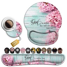 Mouse Pad with Wrist Support, Ergonomic Gel Mouse Pad Beautiful Flowers,Pink ... picture