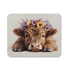 Floral Wreath Highland Cow Pad for Desk, Highland Cow Gifts, Cows Lovers Gift... picture