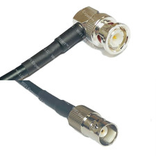RFC195 BNC MALE ANGLE to BNC FEMALE NO BULKHEAD Coaxial RF Pigtail Cable USA picture