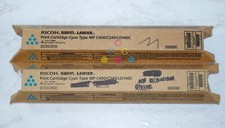 2 OEM Ricoh Savin Lanier MP C400/ C240/ LD140C Cyan Print Cartridges 418725 picture